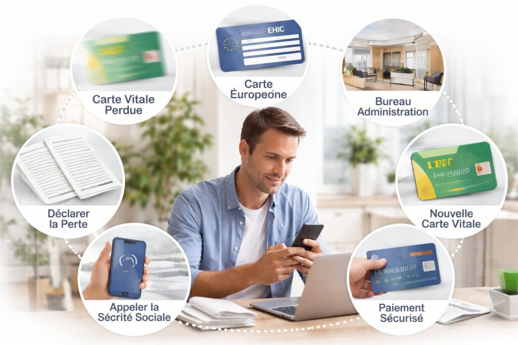 découvrez les 7 étapes essentielles à suivre en cas de perte de votre carte vitale et comment continuer à bénéficier de vos droits en europe.